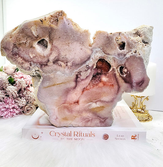 ⚜️ SALE ⚜️ Classy & Fabulous Huge 3.89KG 28cm Natural Druzy Pink Amethyst Slab From Uruguay