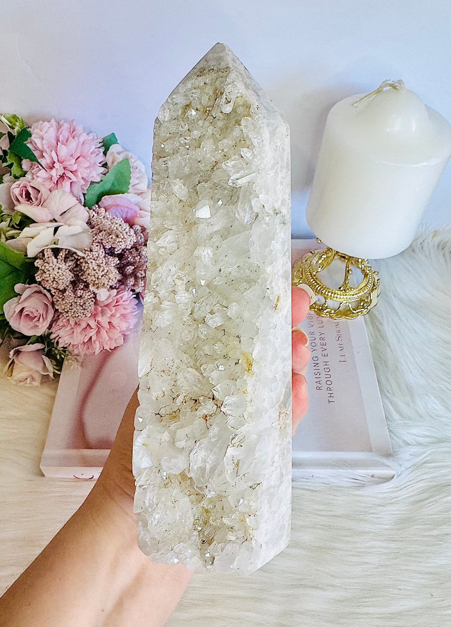 Huge Clear Quartz Cluster Tower 20cm 1.05KG