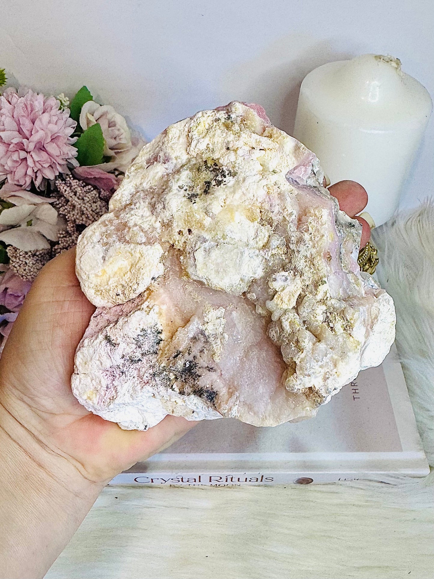 Raw Natural Large Pink Opal Specimen 496grams