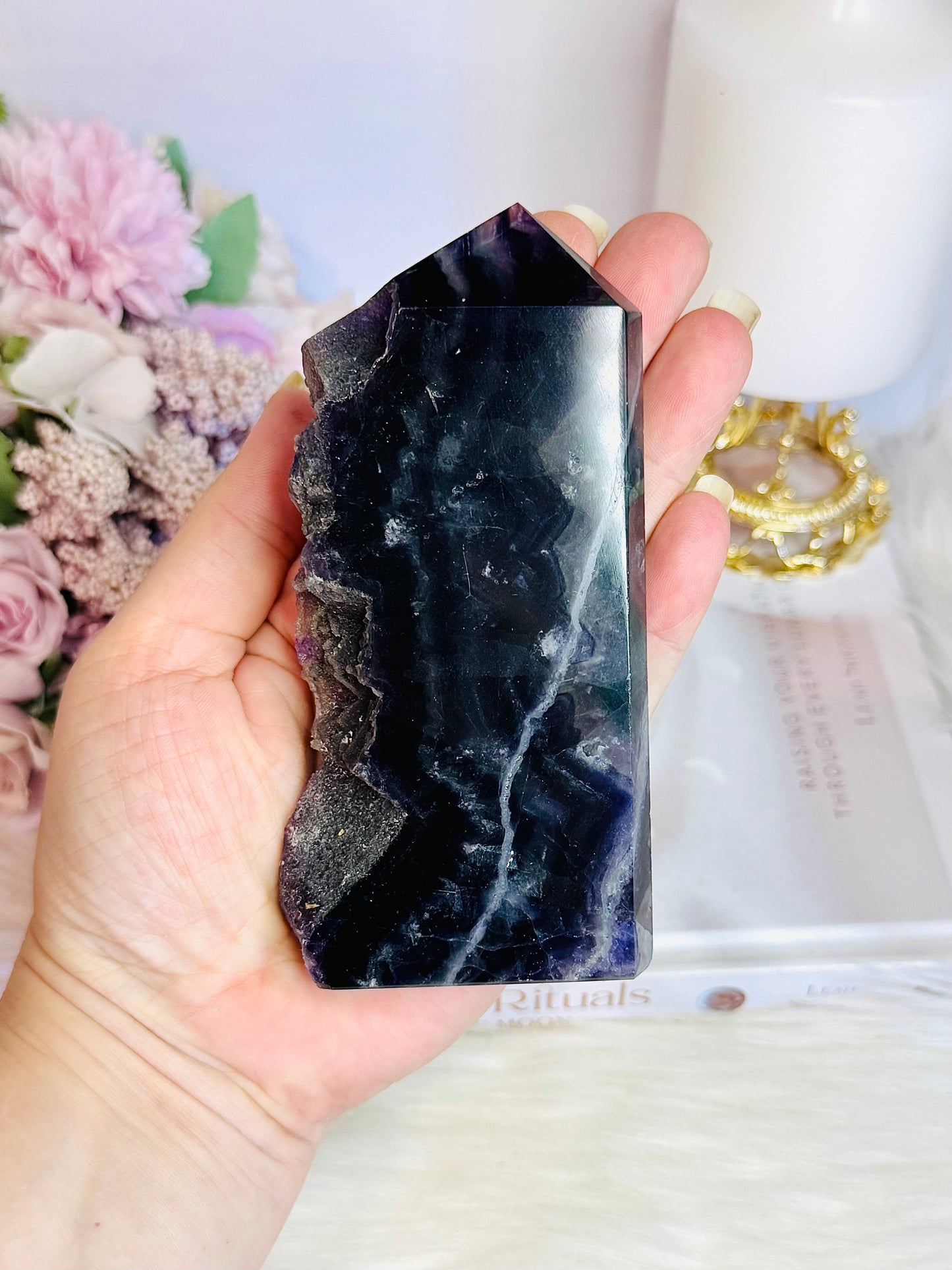 Rainbow Fluorite Slab | Tower 12.5cm