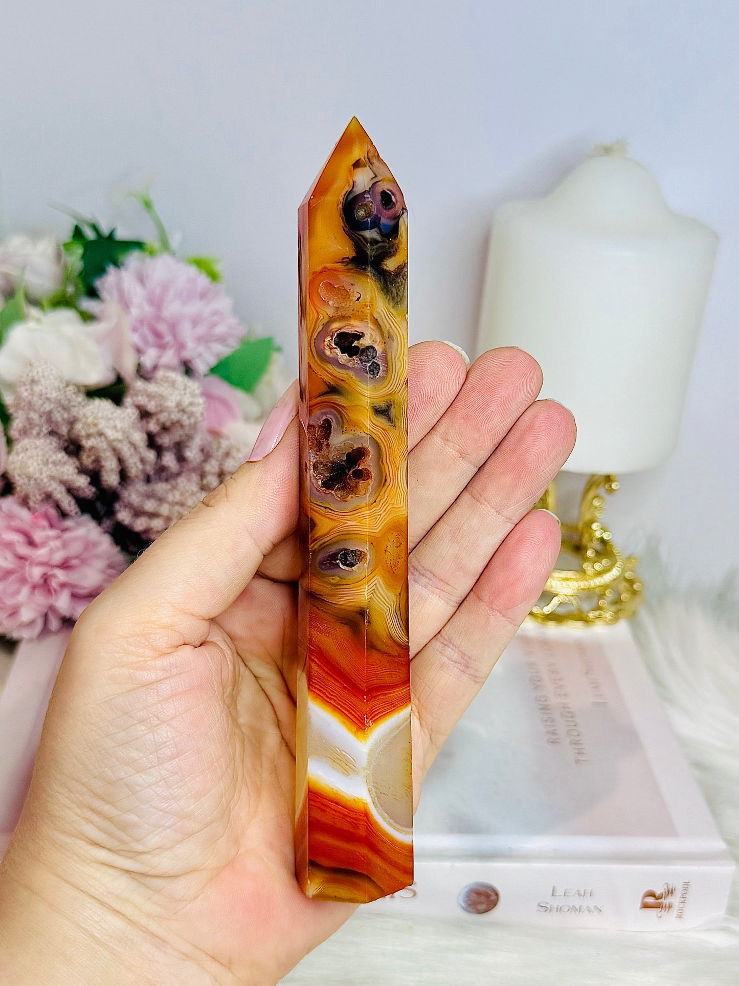 Carnelian Druzy Tower 16cm