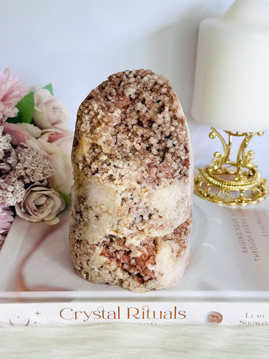 Incredible Natural Large Pink Amenities Druzy Freeform From Brazil 894grams 12.5cm