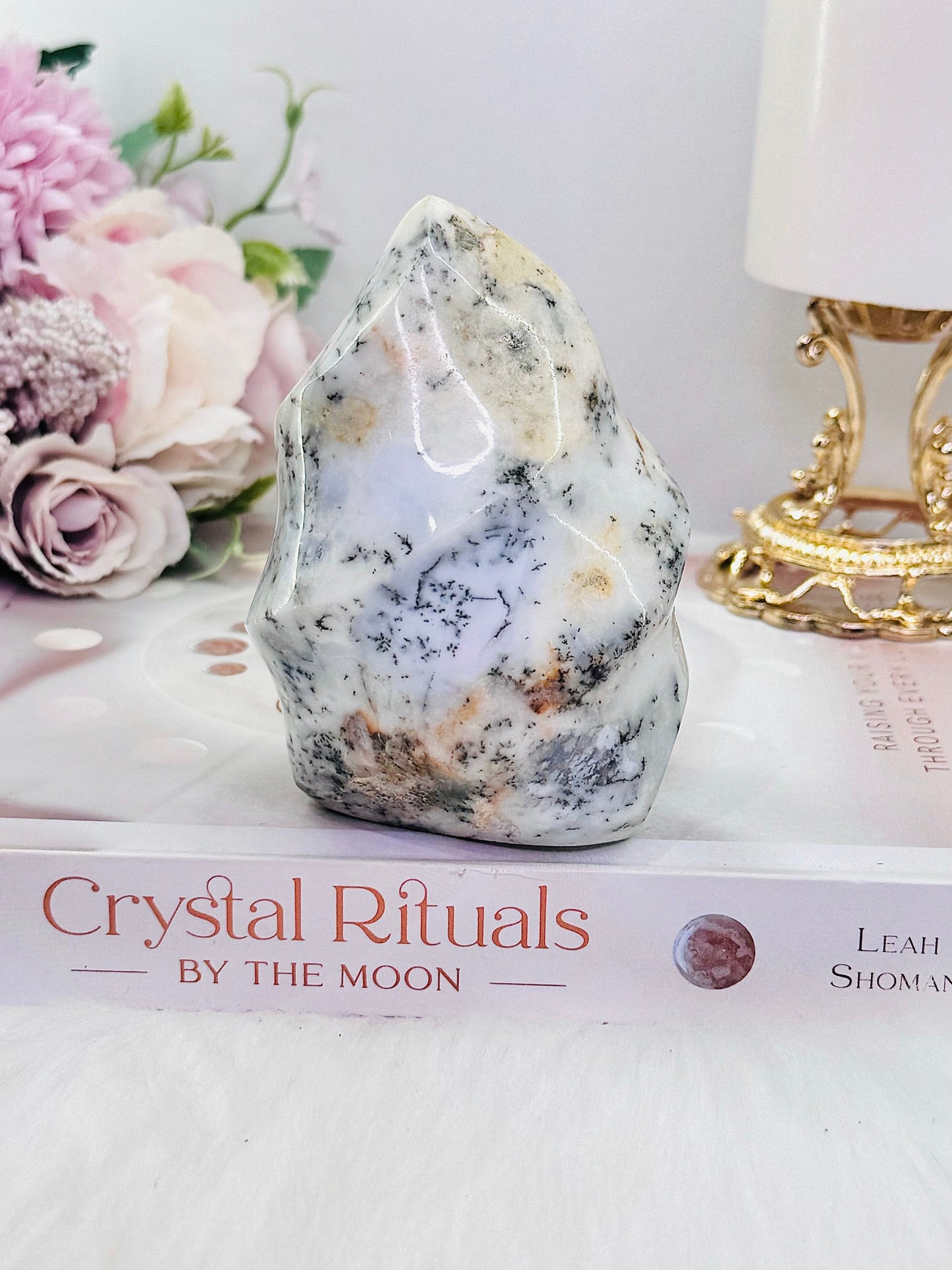Dentrictic Opal Carved Flame 242g