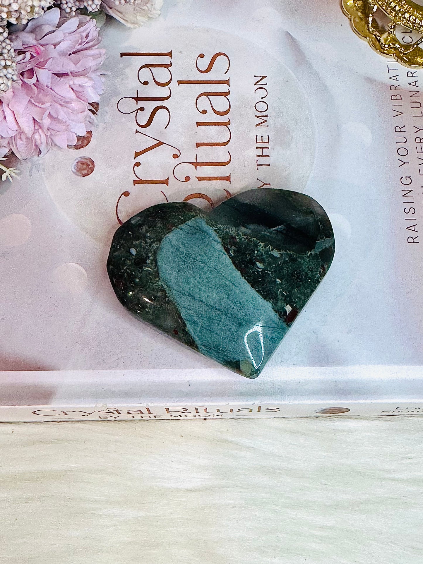 Bloodstone Carved Heart 7cm