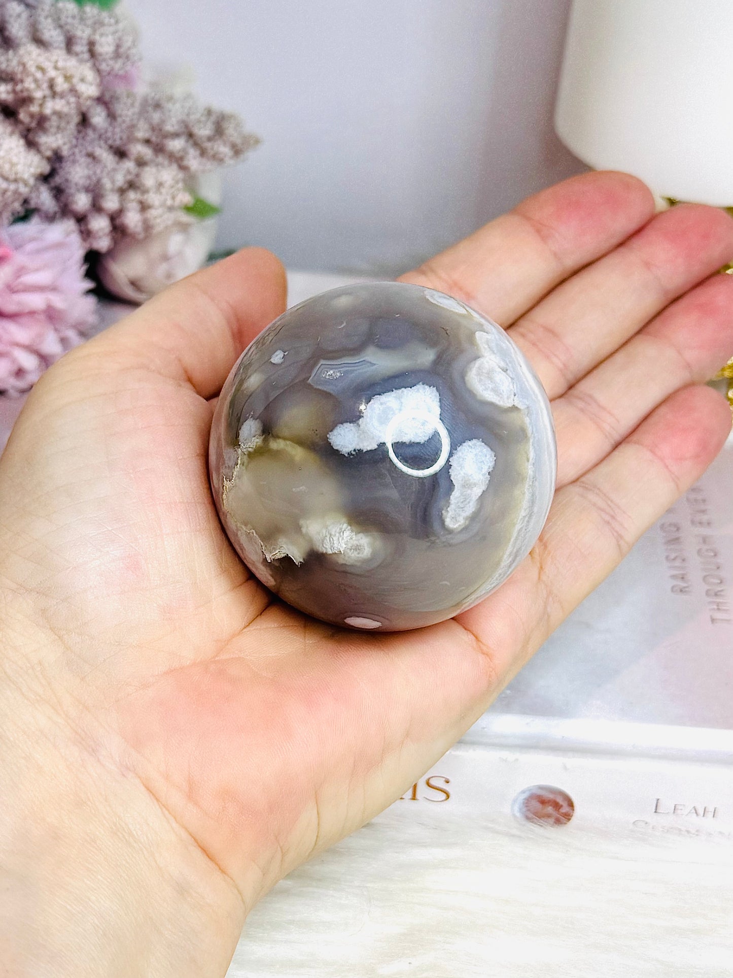Agate Sphere on Stand 237g