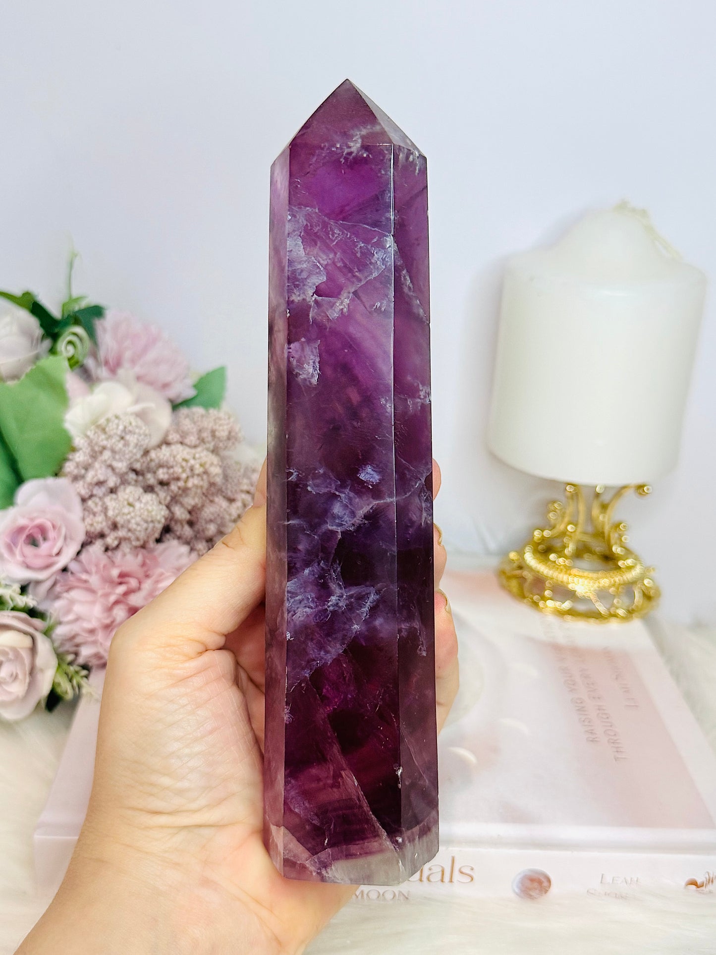 Large Purple Fluorite Tower 19cm