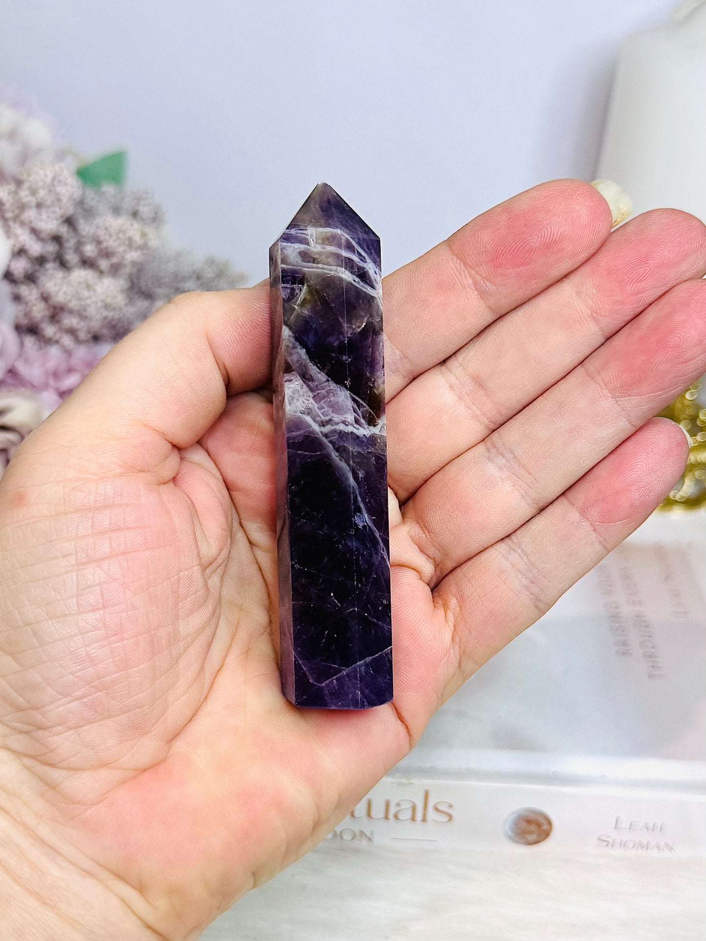 Chevron Amethyst Tower 9cm