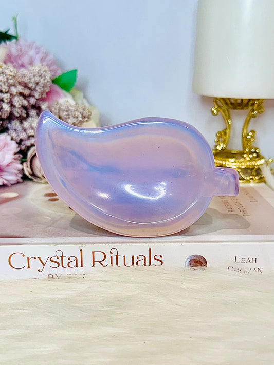 Pink Opalite Leaf Bowl 11cm