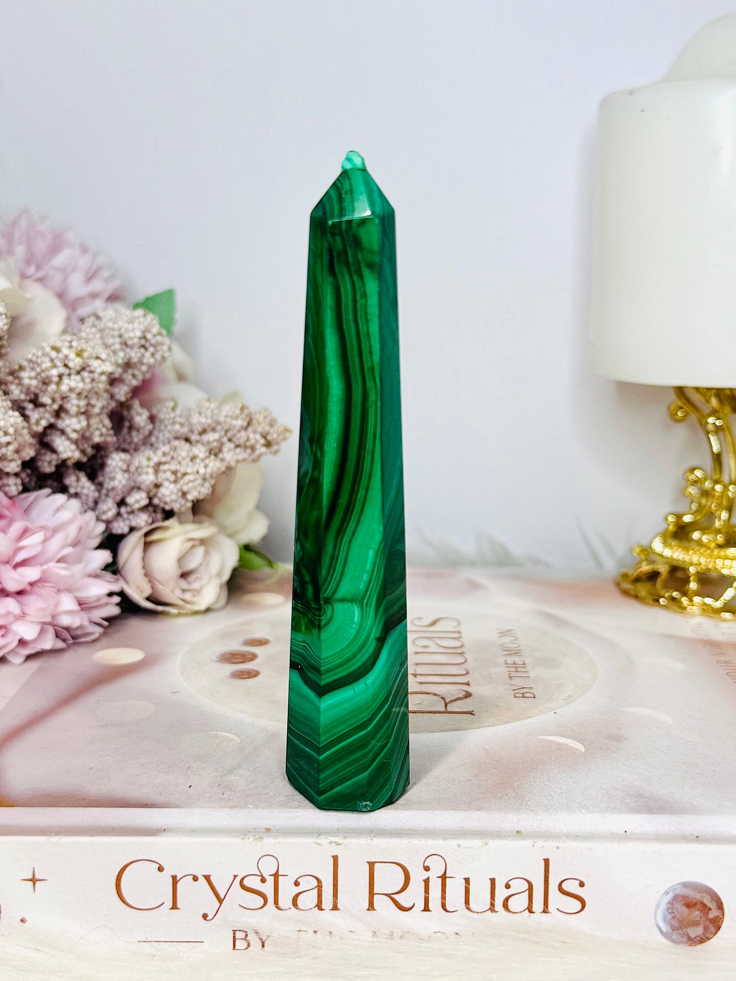 AAA High Grade Natural Malachite Tower From Congo 11cm