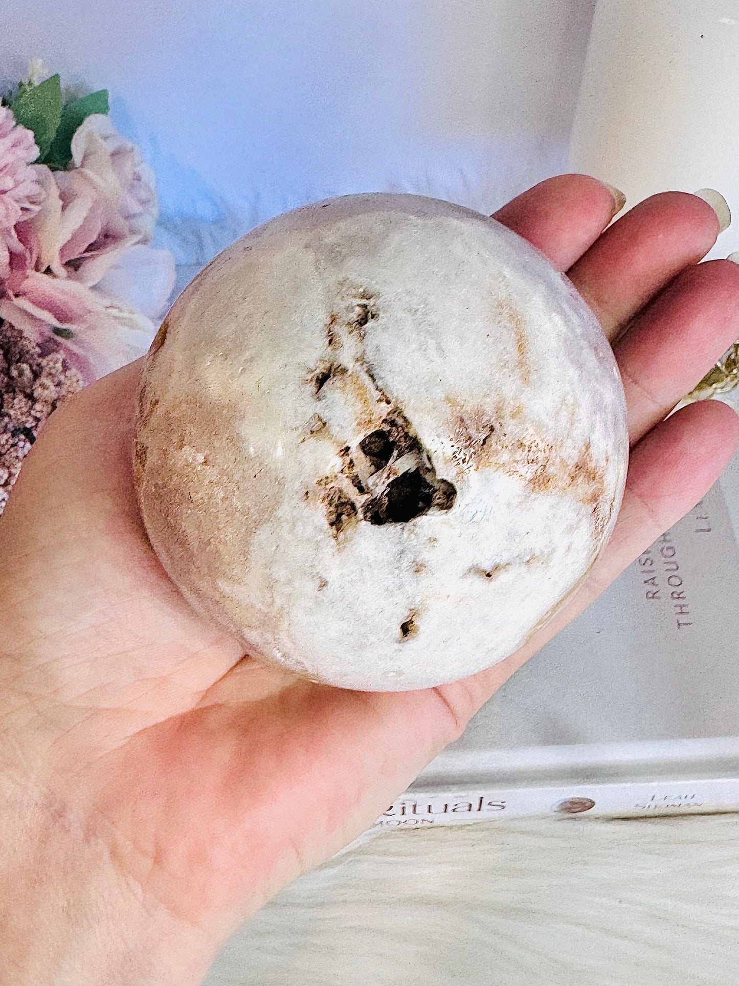 Natural Large Druzy Pink Amethyst Carved Sphere on Stand From Brazil 610grams