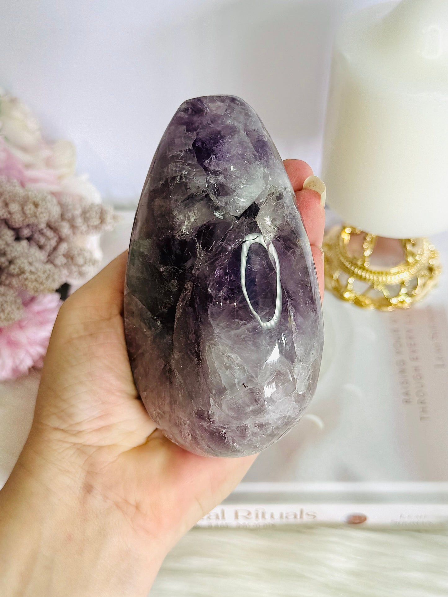 Large Druzy Amethyst Chunky Tear Drop | Flame 618g From Brazil