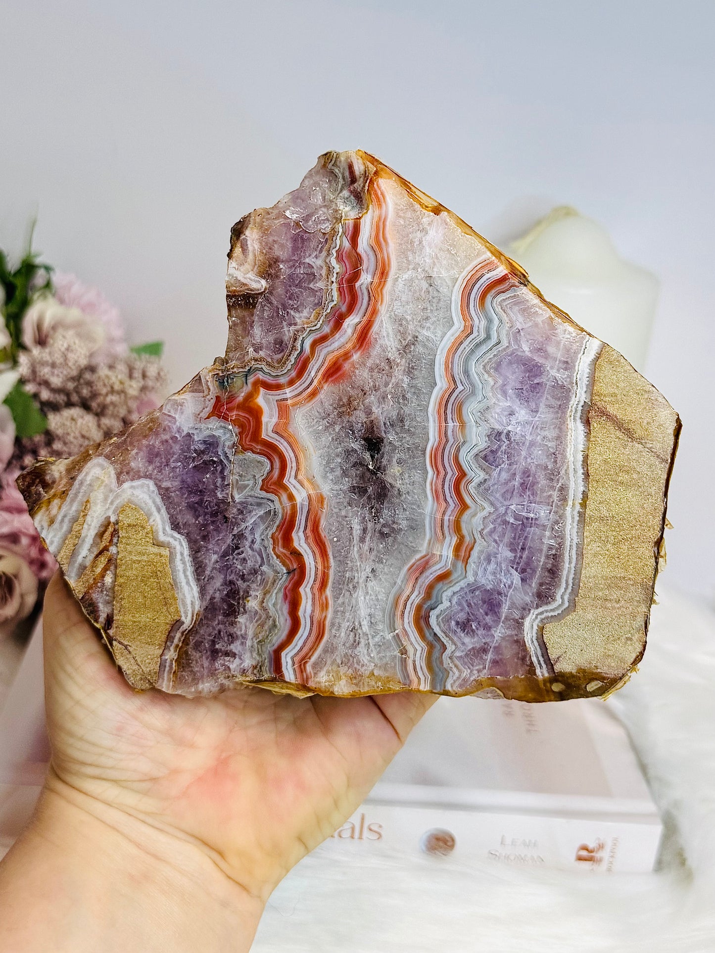 Large Natural Crazy Lace Amethyst Slab 16cm 430g