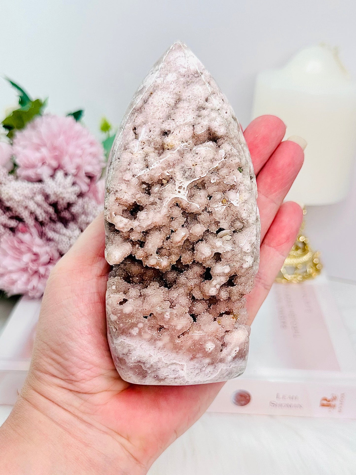 Large Pink Amethyst Druzy Freeform From Brazil 13.5cm 458grams