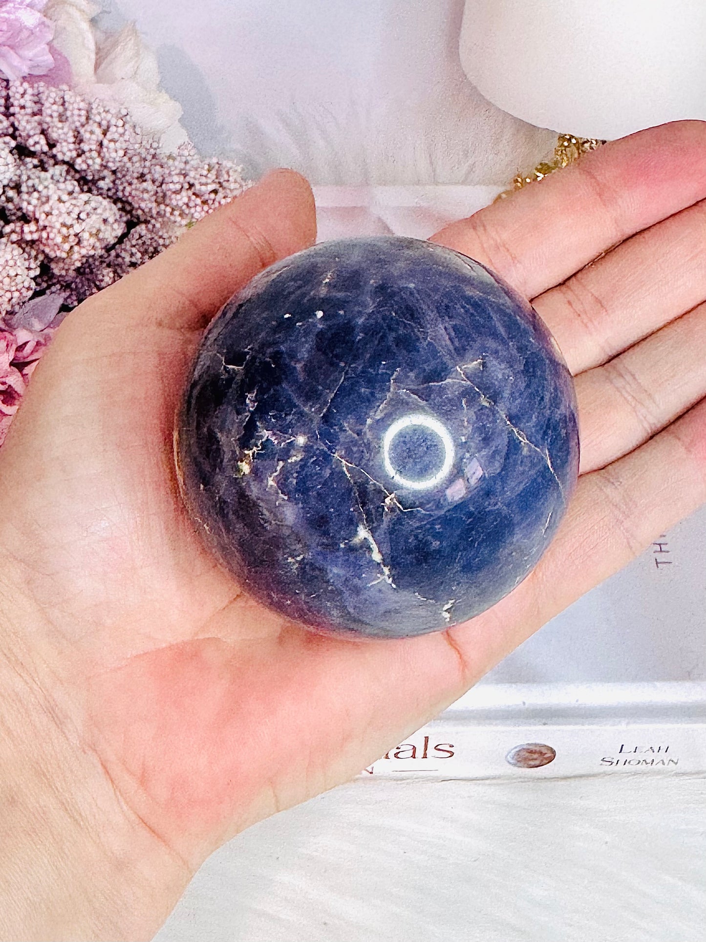 Stunning Large 346gram Lavender Rose Quartz Sphere On Stand