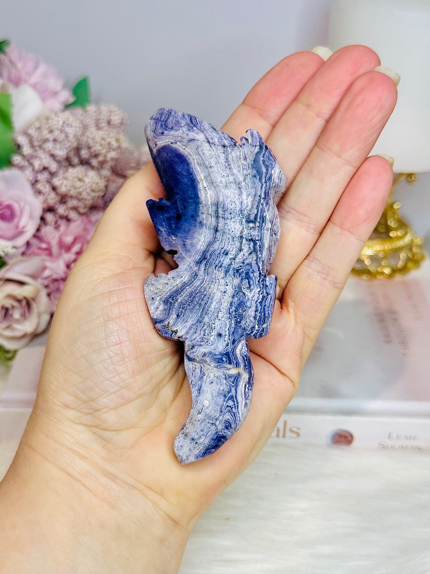 Carved Tiffany Stone Crocodile 11cm