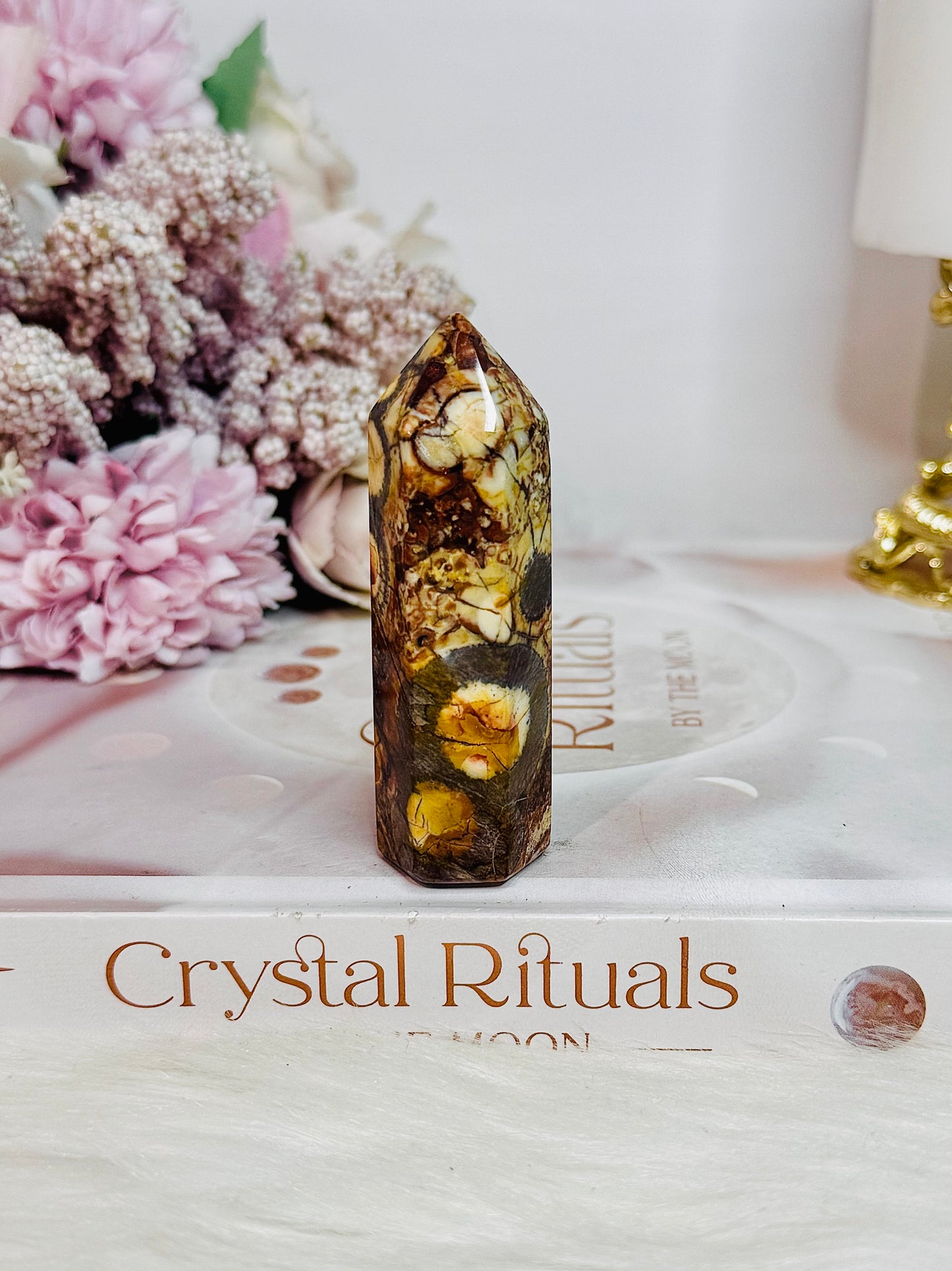 Natural Mookaite Carved Tower 7cm