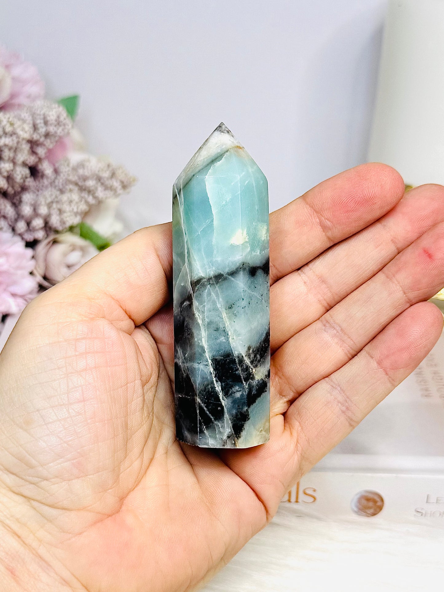 Sky Blue Quartz Tower 8.5cm