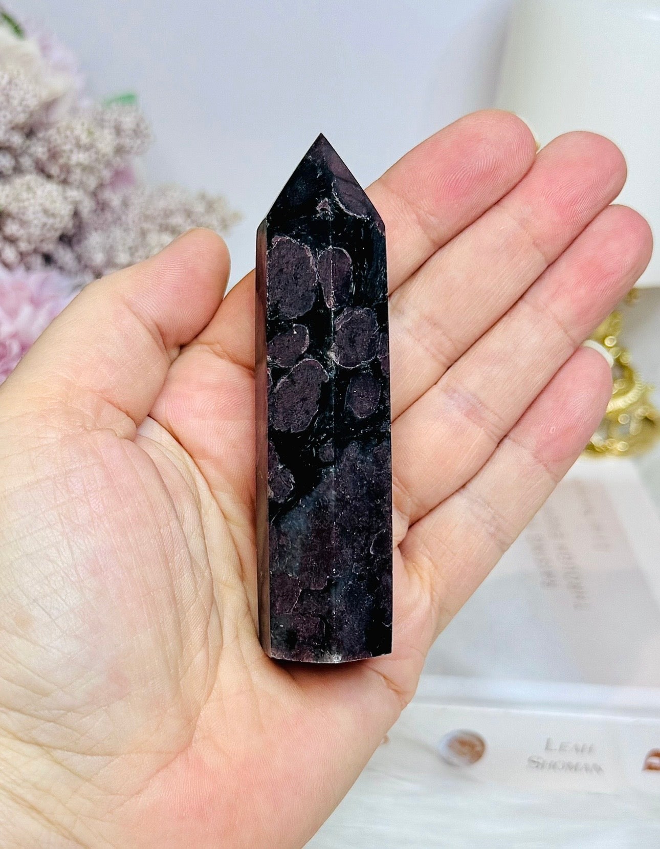 Garnet in Astrophyllite Tower 9cm