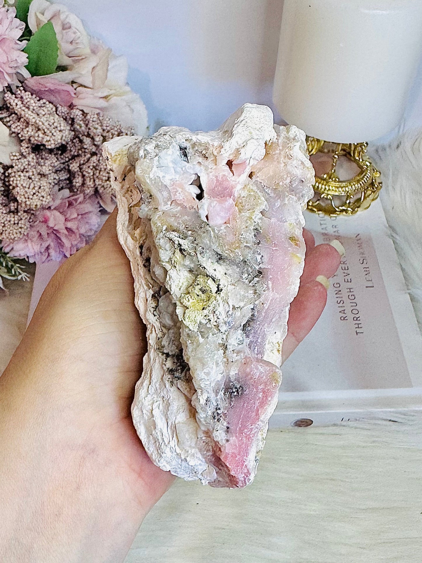 Raw Natural Large Pink Opal Specimen 496grams