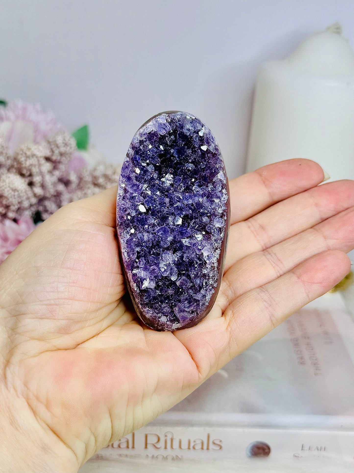 Amethyst Base Cut Cluster 8cm