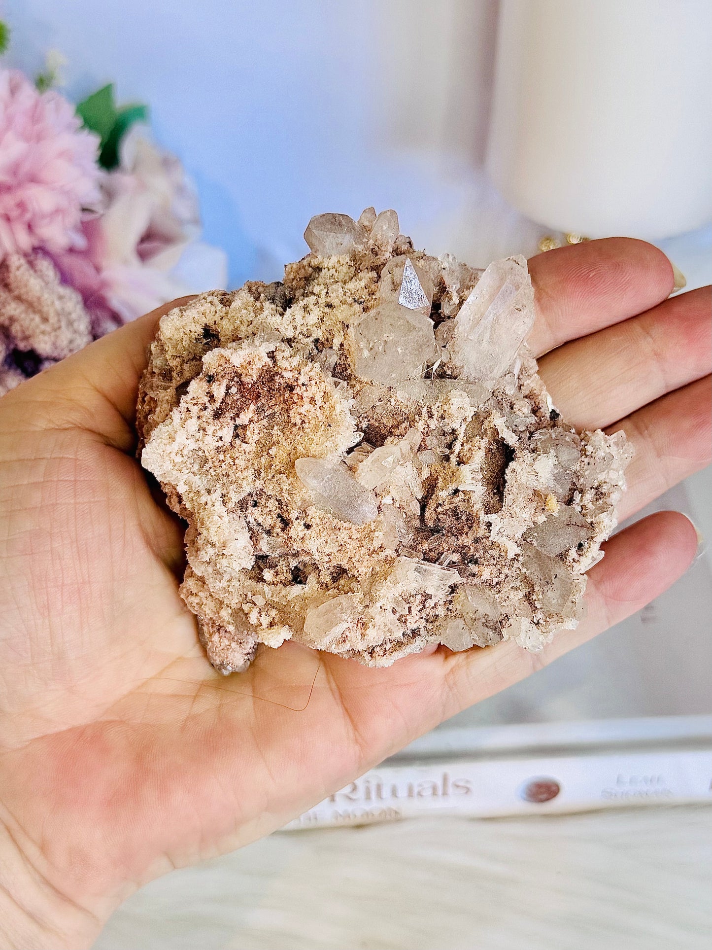 Natural Pink Quartz In Matrix 9cm