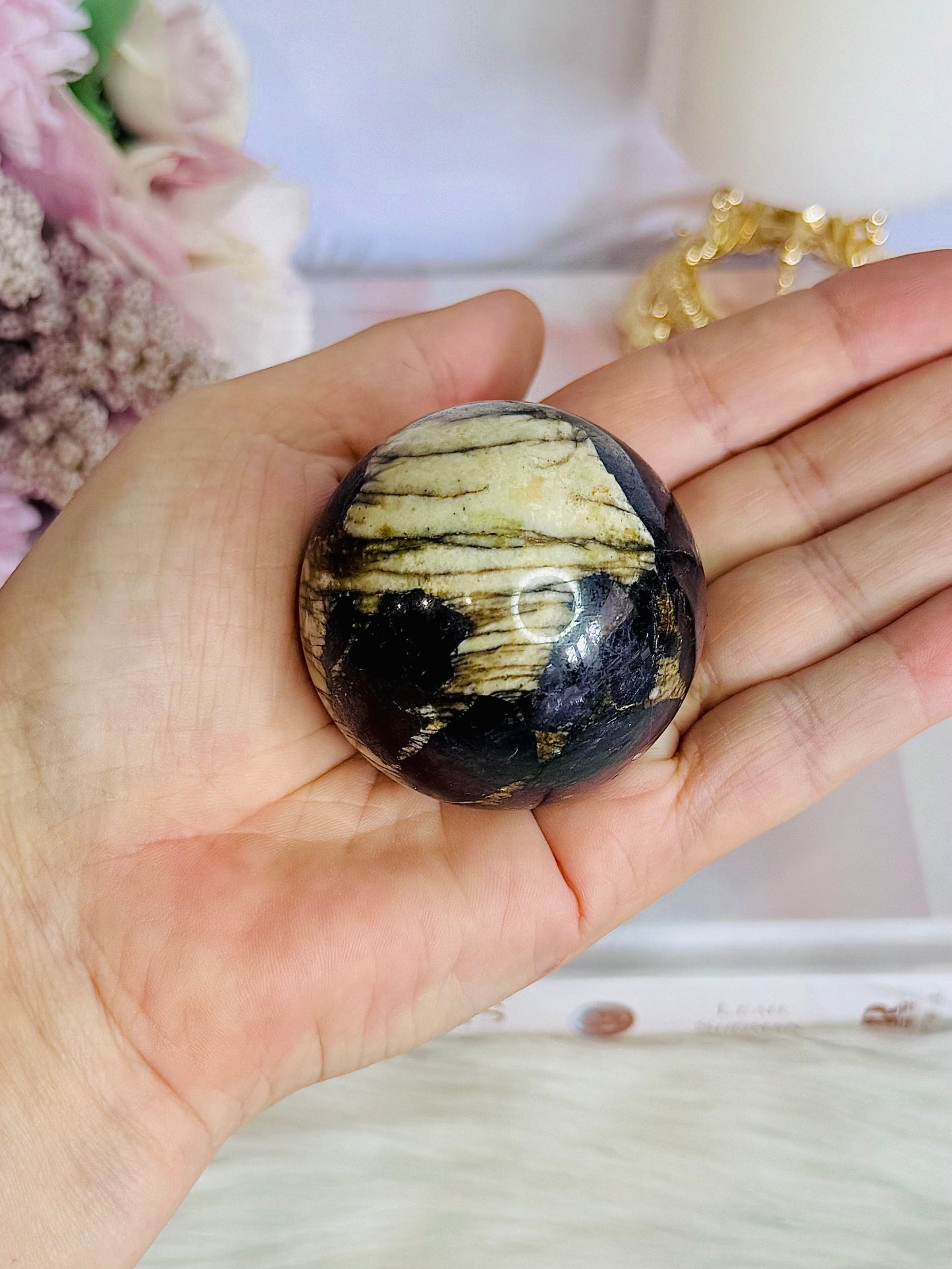Rare Natural Purpurite Sphere On Stand 202grams