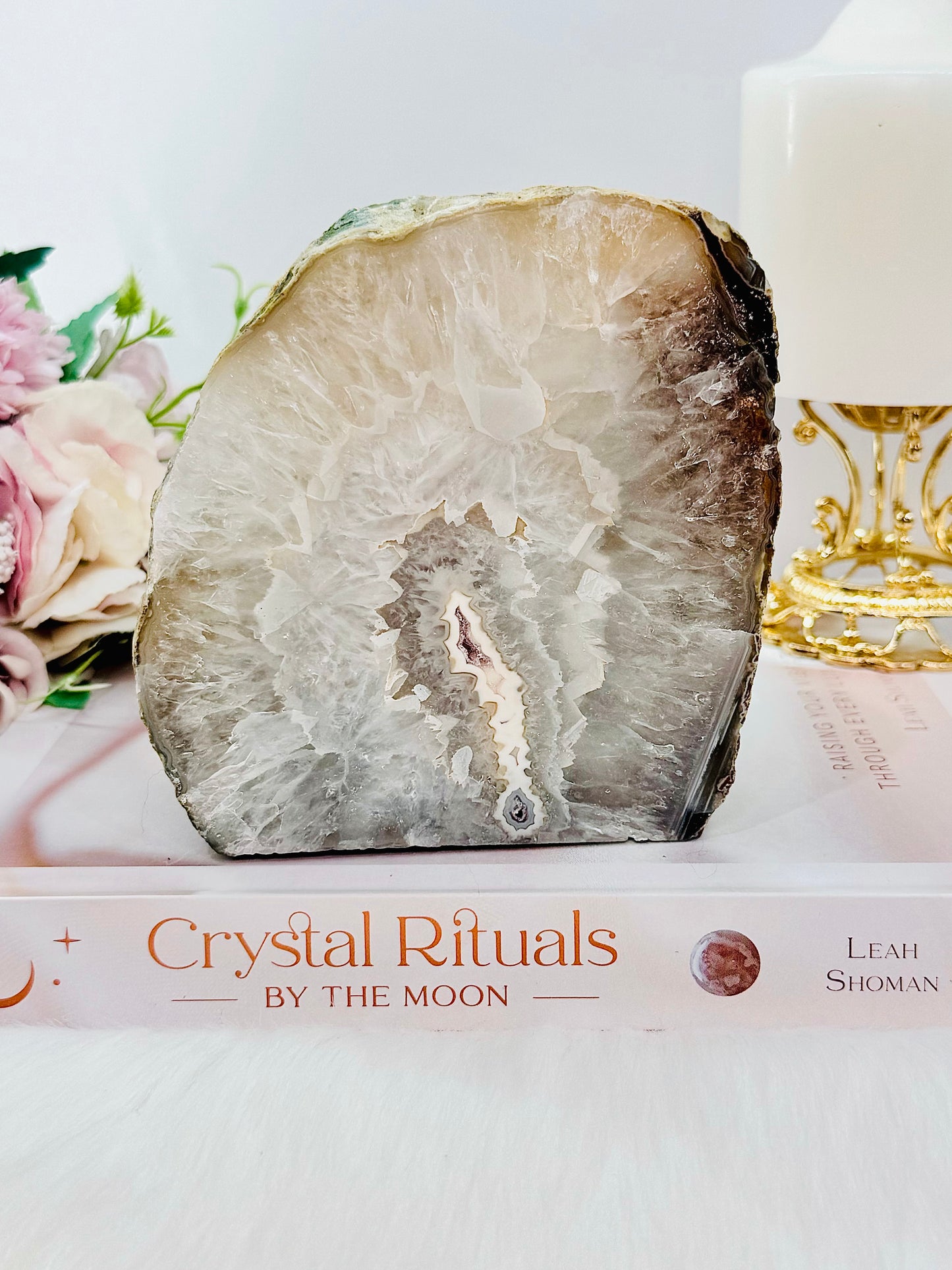 Simply Stunning!! Huge 1.66KG Druzy Agate Candle Holder An Absolutely Gorgeous Piece From Brazil