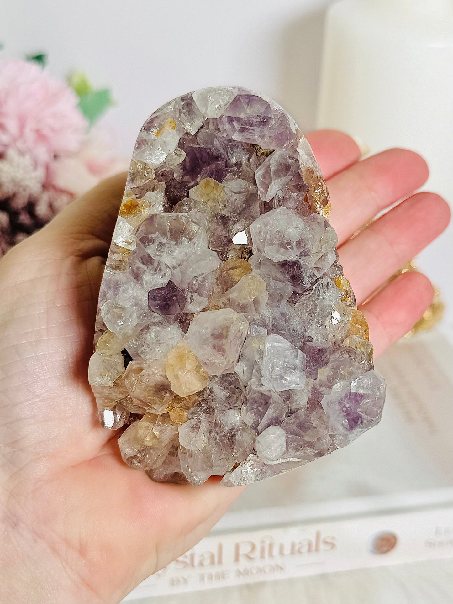 Large 542gram Natural Druzy Pink Amethyst Freeform