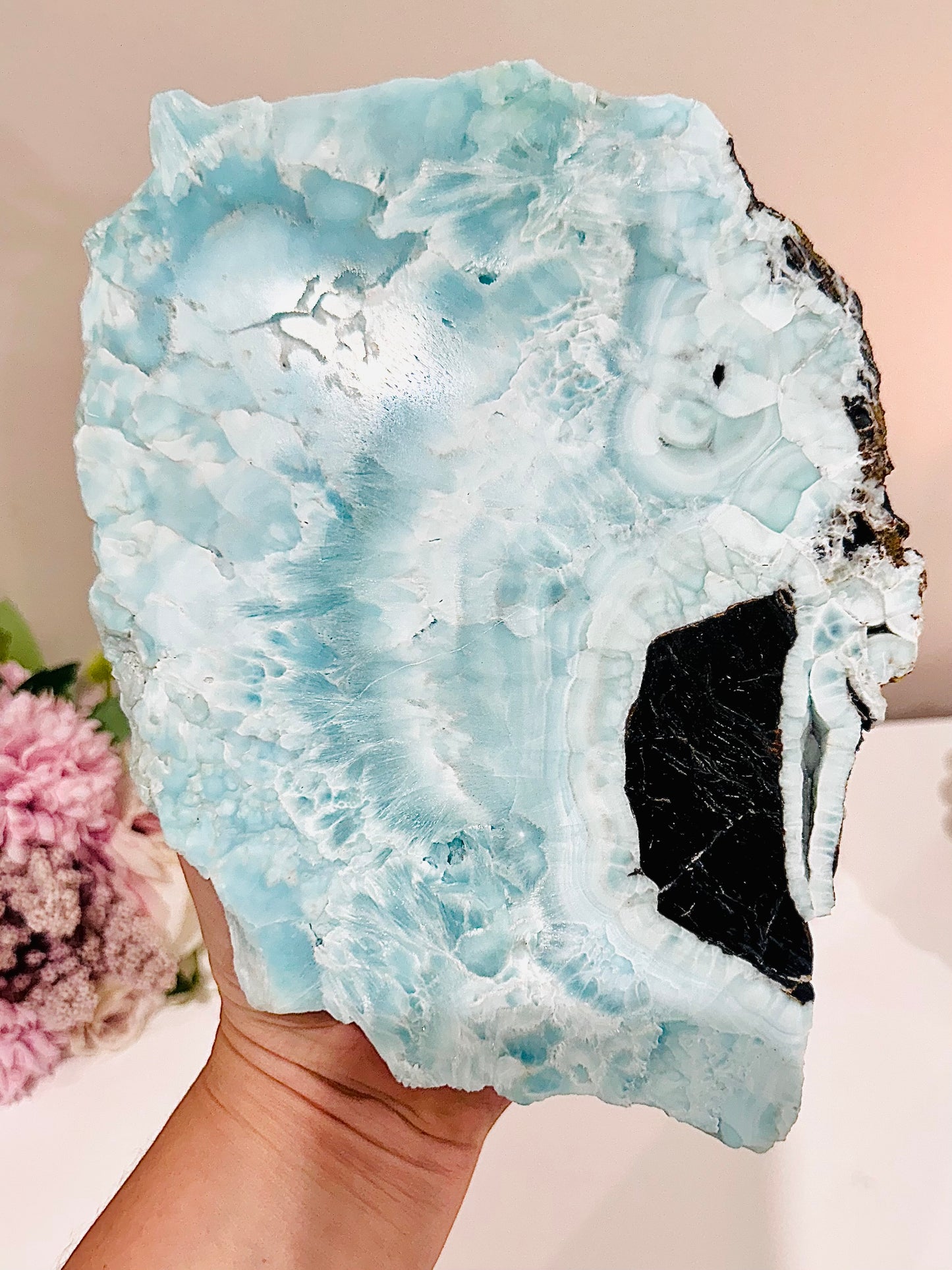⚜️SALE⚜️ ‘ Calming & Joyful ‘ ~ Classy & Fabulous Absolutely Stunning Huge 30cm Inc Stand (Wings 24cm) High Grade Blue Aragonite Wings On Gold Stand ~ Spectacular Piece Of Magic