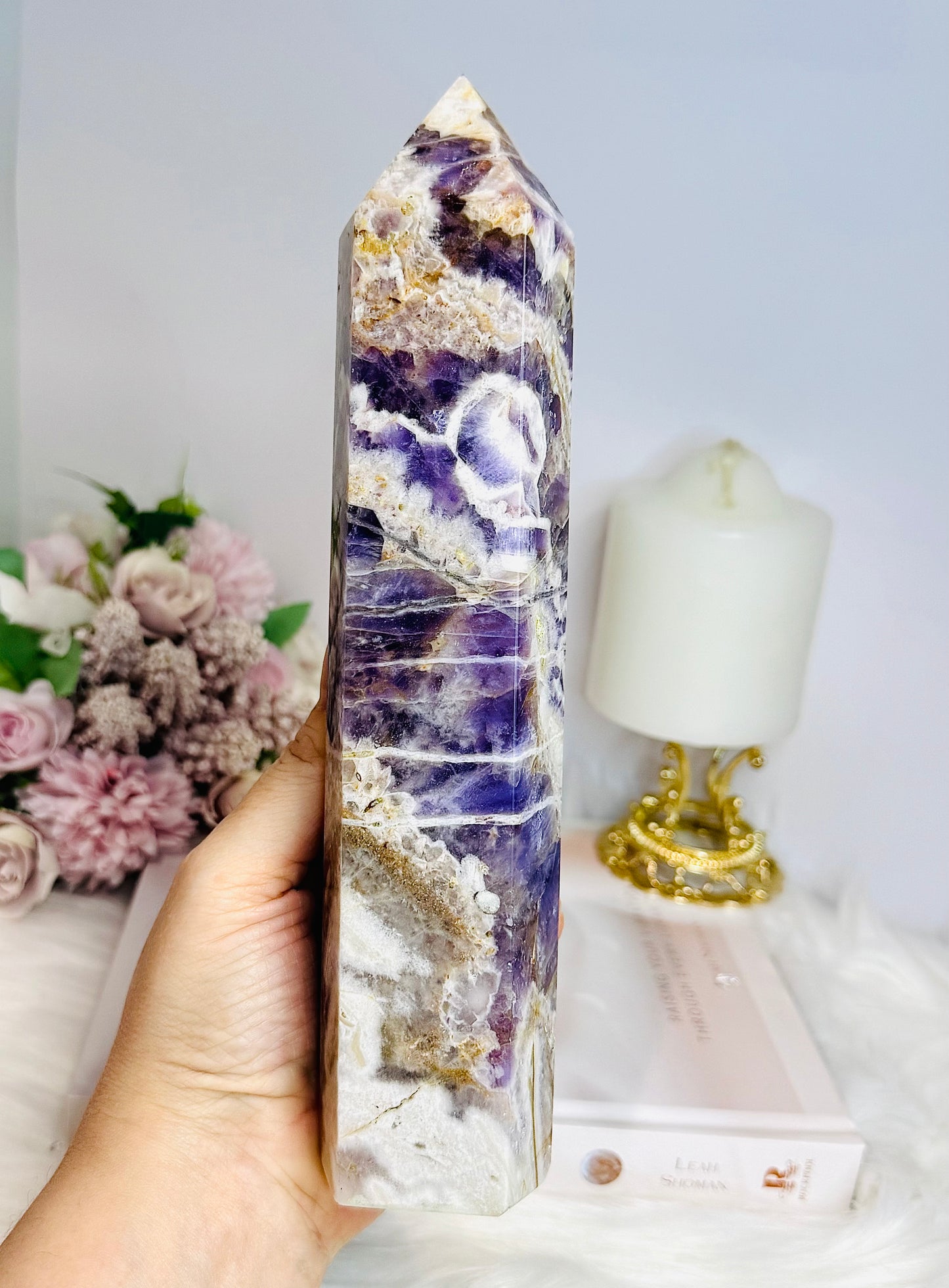 Large Dream | Chevron Amethyst Tower 22.5cm 951g