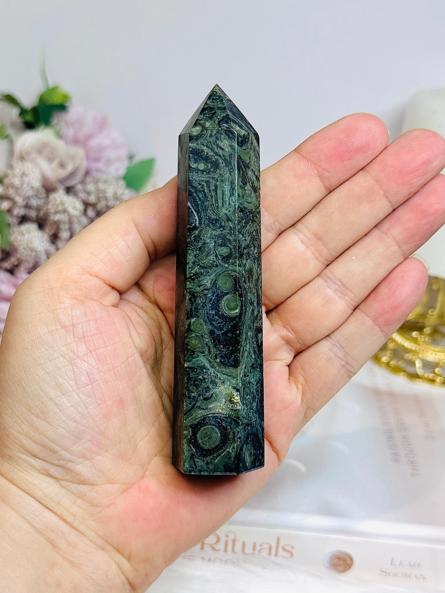 Green Kambaba Jasper Tower 11cm
