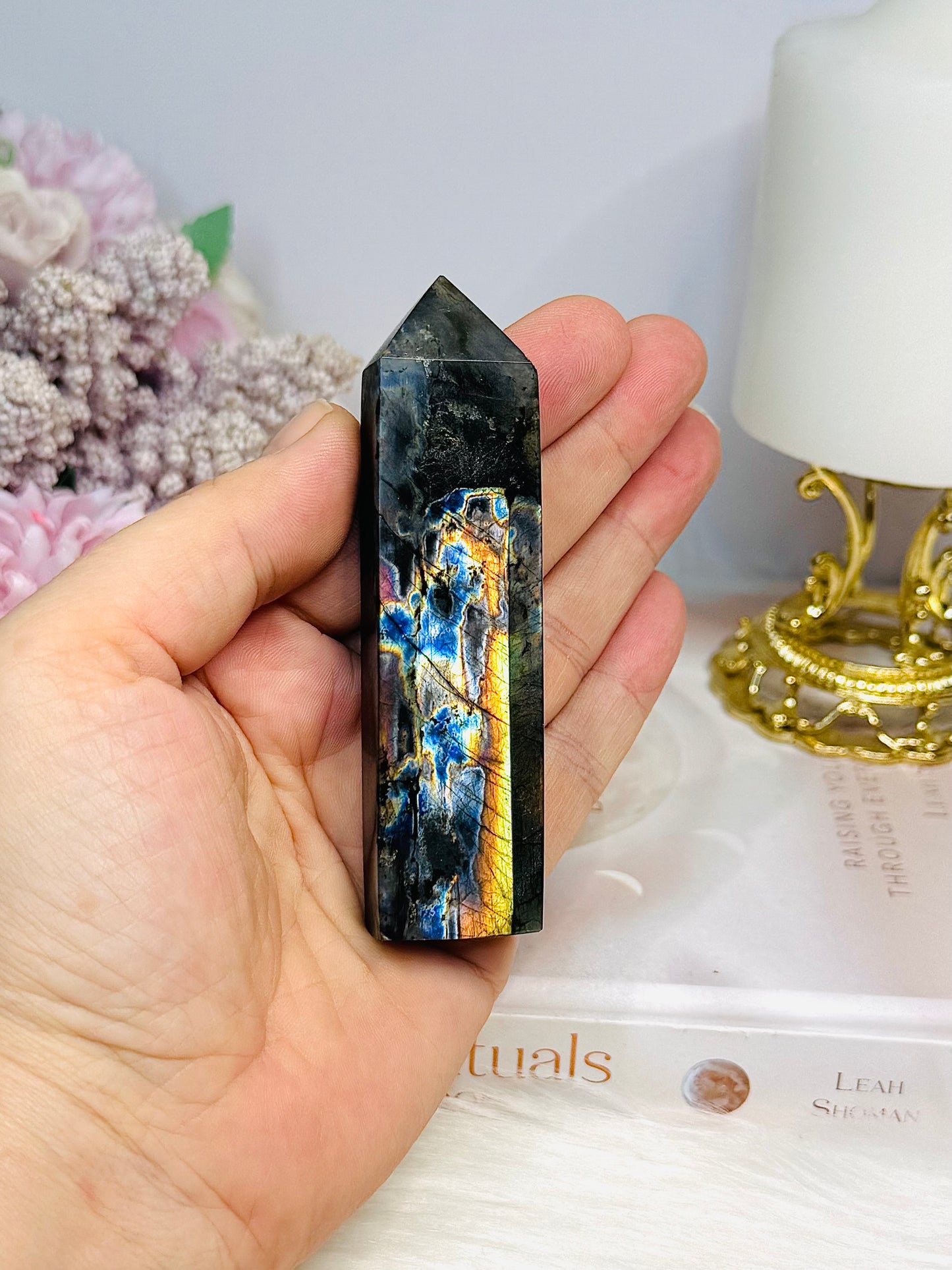 High Grade Labradorite Tower Full of Flash 9.5cm