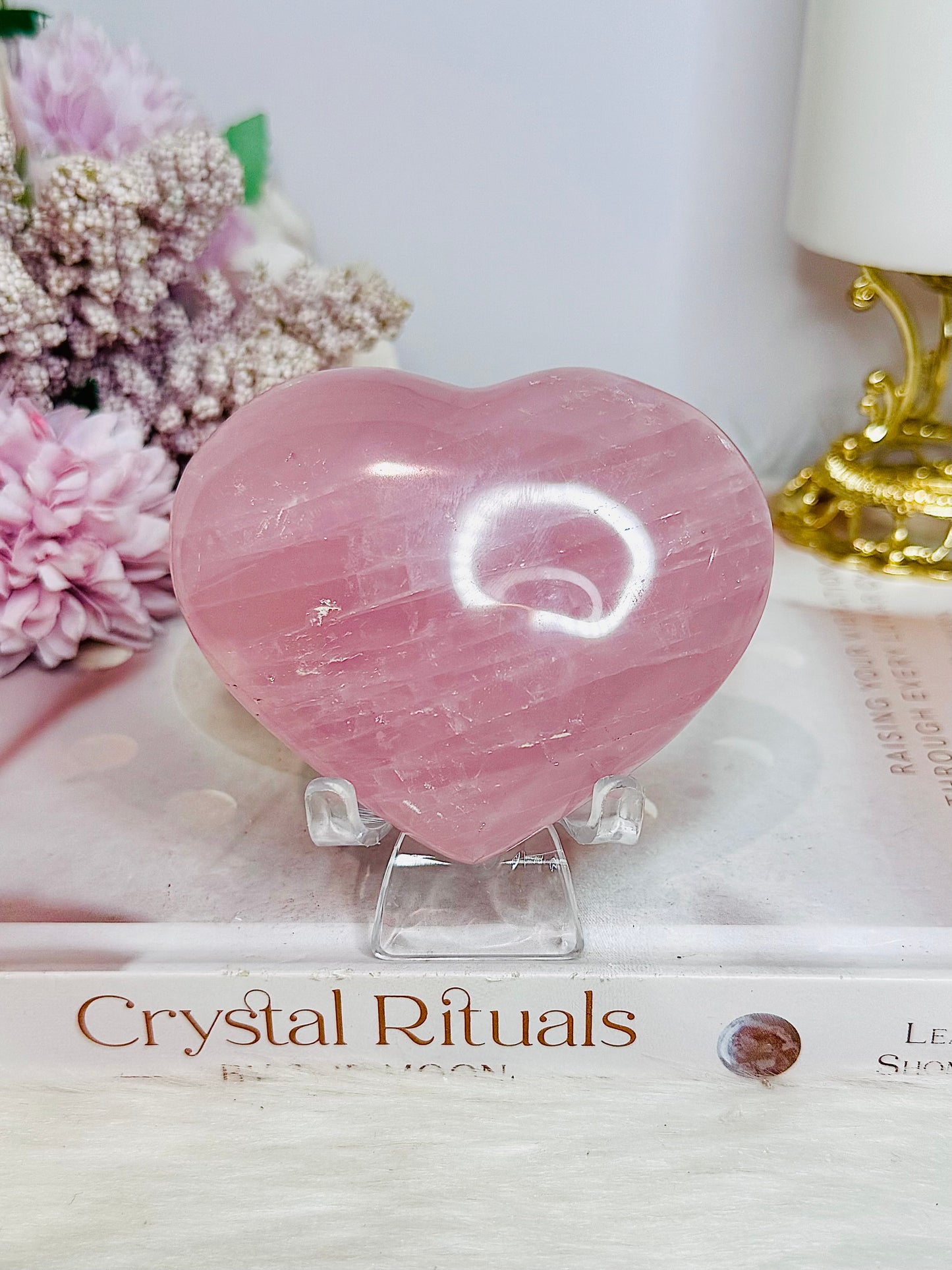Rose Quartz Chunky Heart On Stand 235g