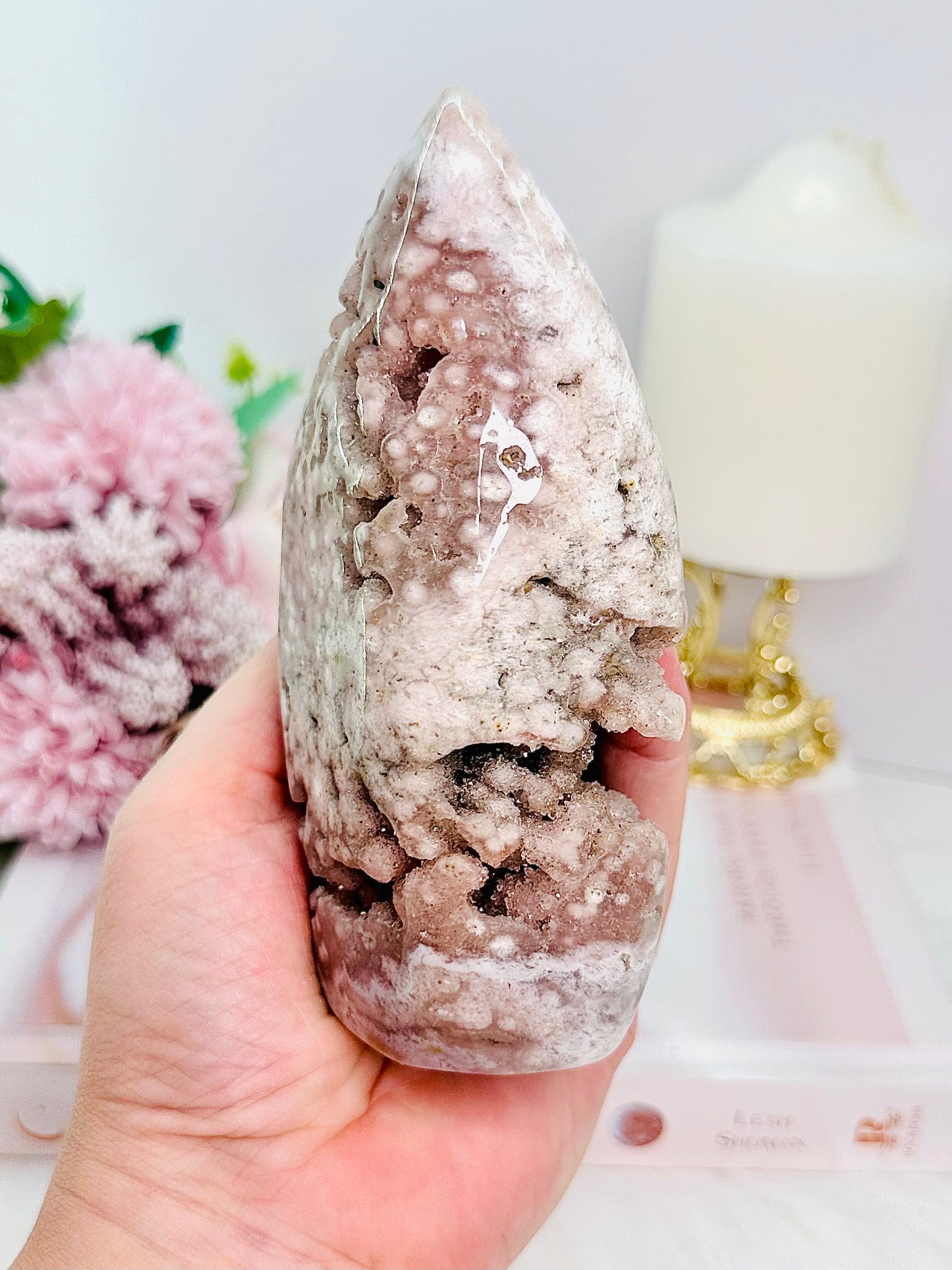 Large Pink Amethyst Druzy Freeform From Brazil 13.5cm 458grams