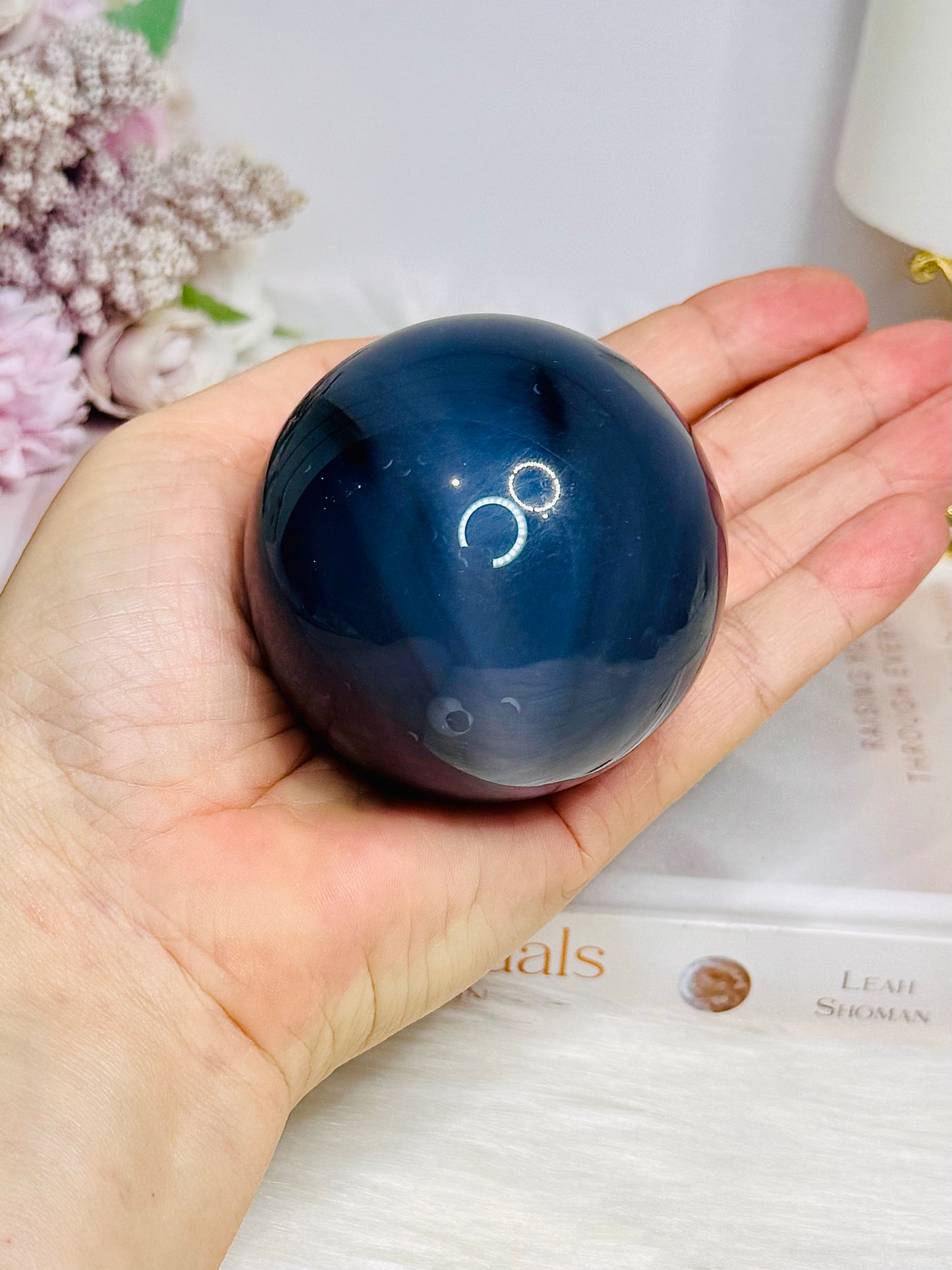 Large Agate Sphere on Stand 327g