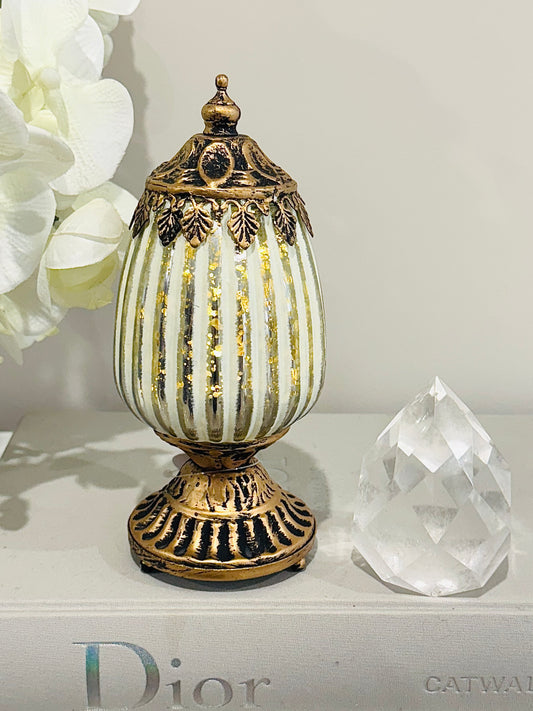 Glass Lantern Led Standing White 19cm