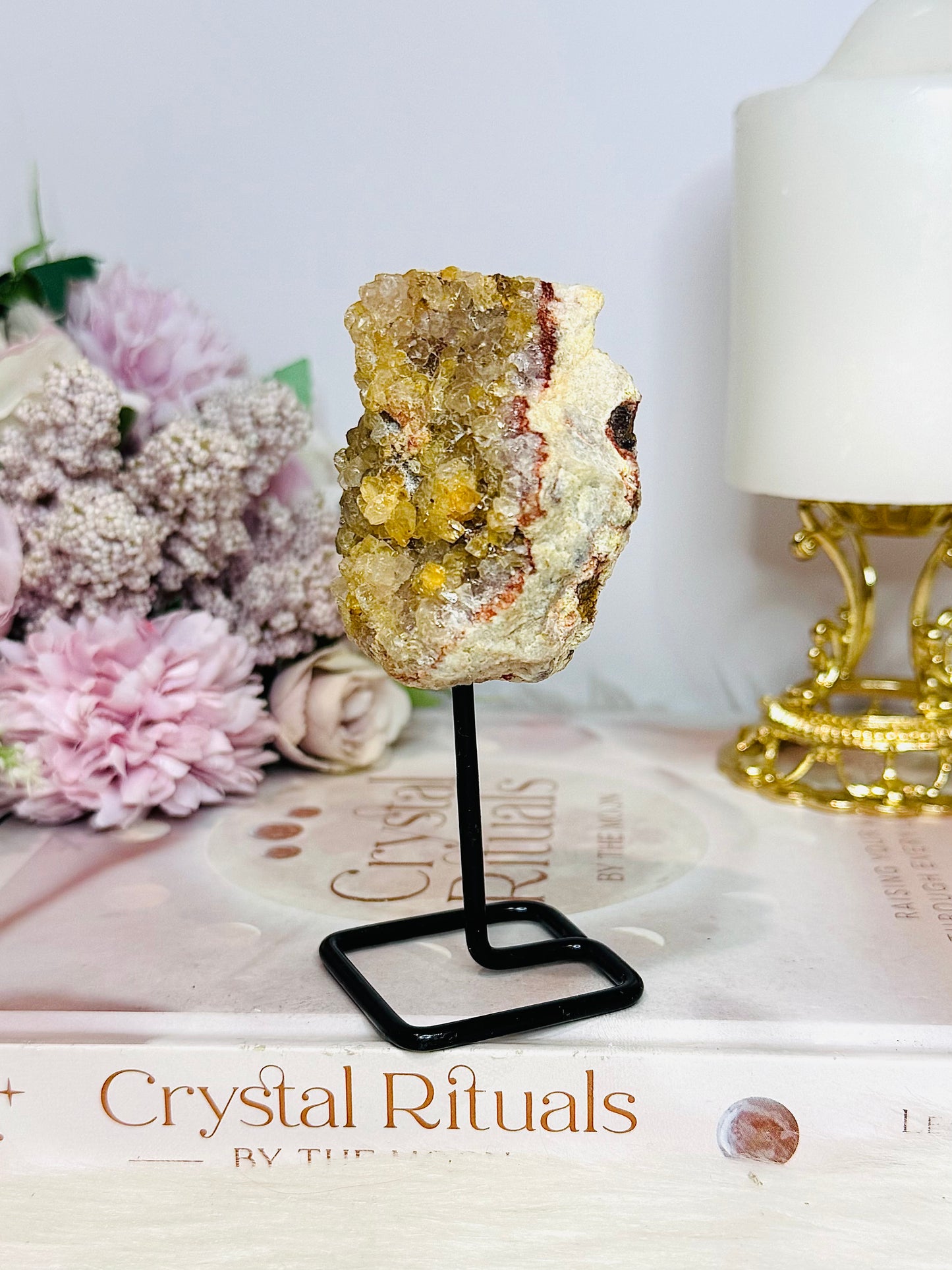 Druzy Pink Amethyst Geode On Stand 11cm