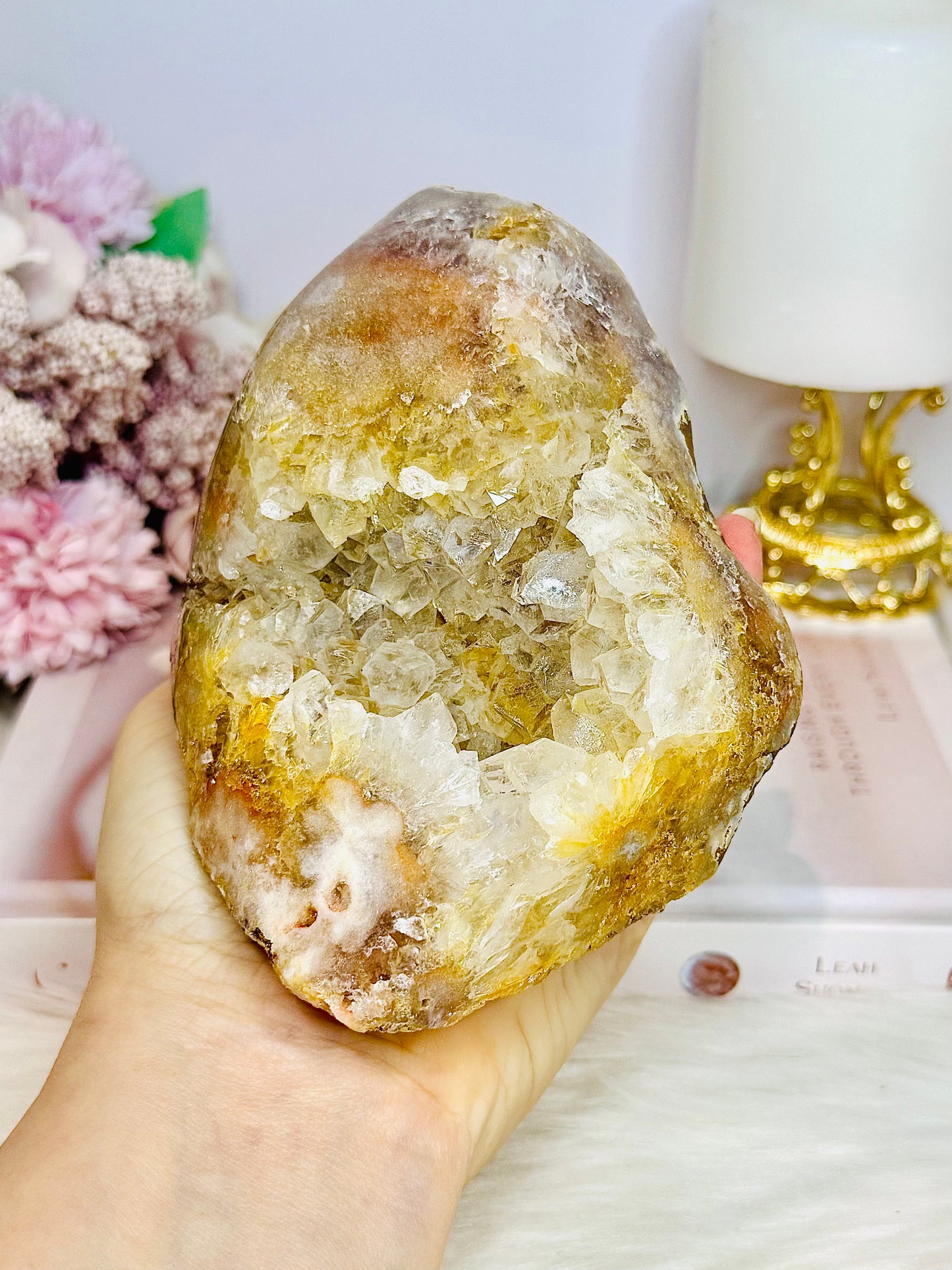 Large Natural 13cm 691 Pink Amethyst Druzy Freeform