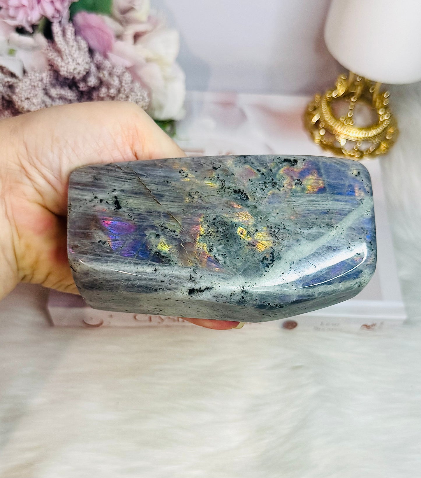 Absolutely Stunning 13cm Chunky 622gram Purple Flash Labradorite Freeform