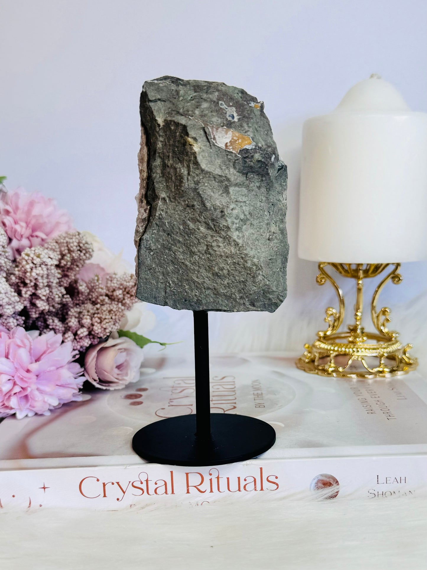 Glorious Large 14cm Angel Aura Amethyst Cluster on Stand
