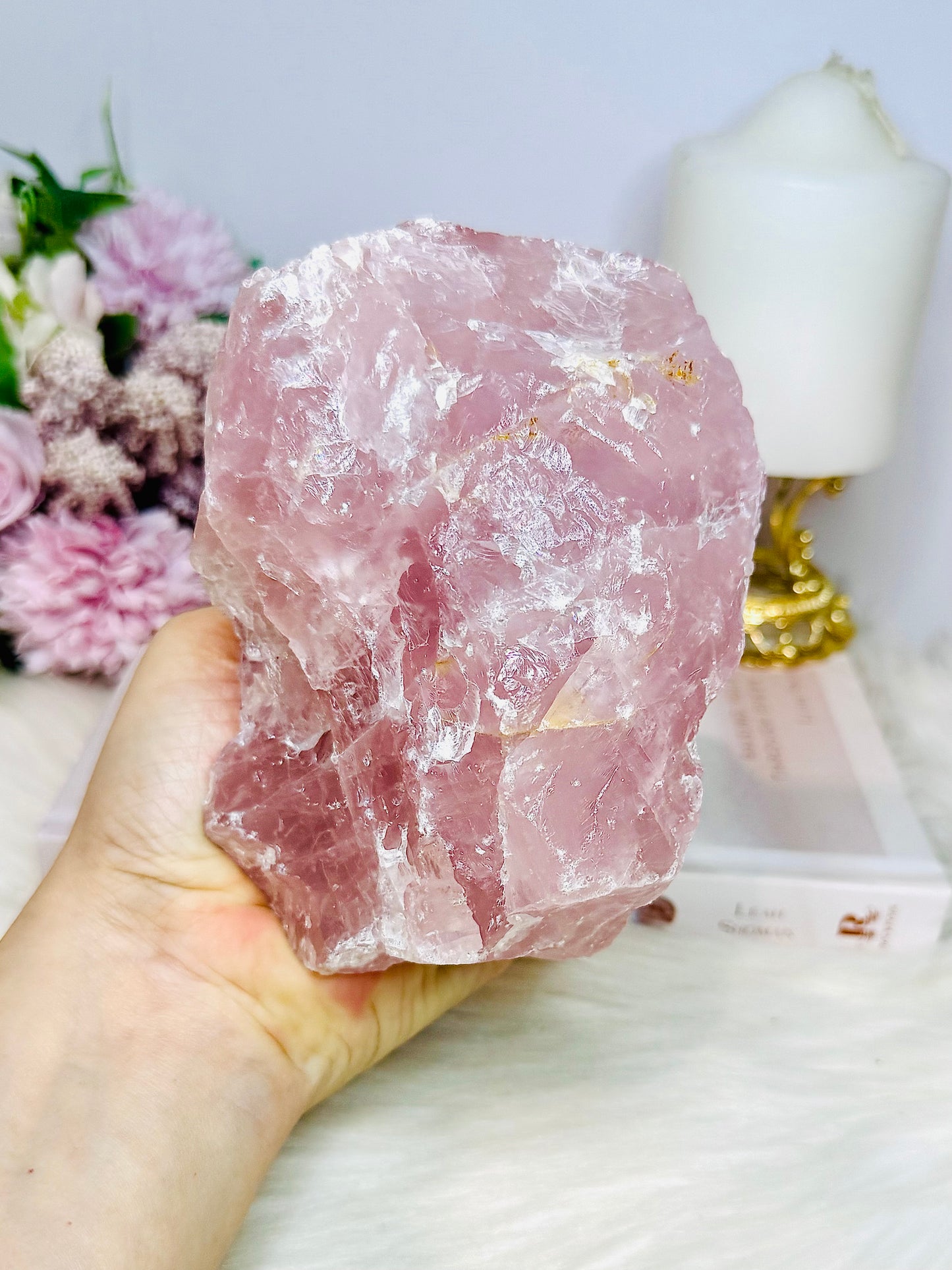 High Grade Large Raw Rough Rose Quartz Specimen 1.14KG