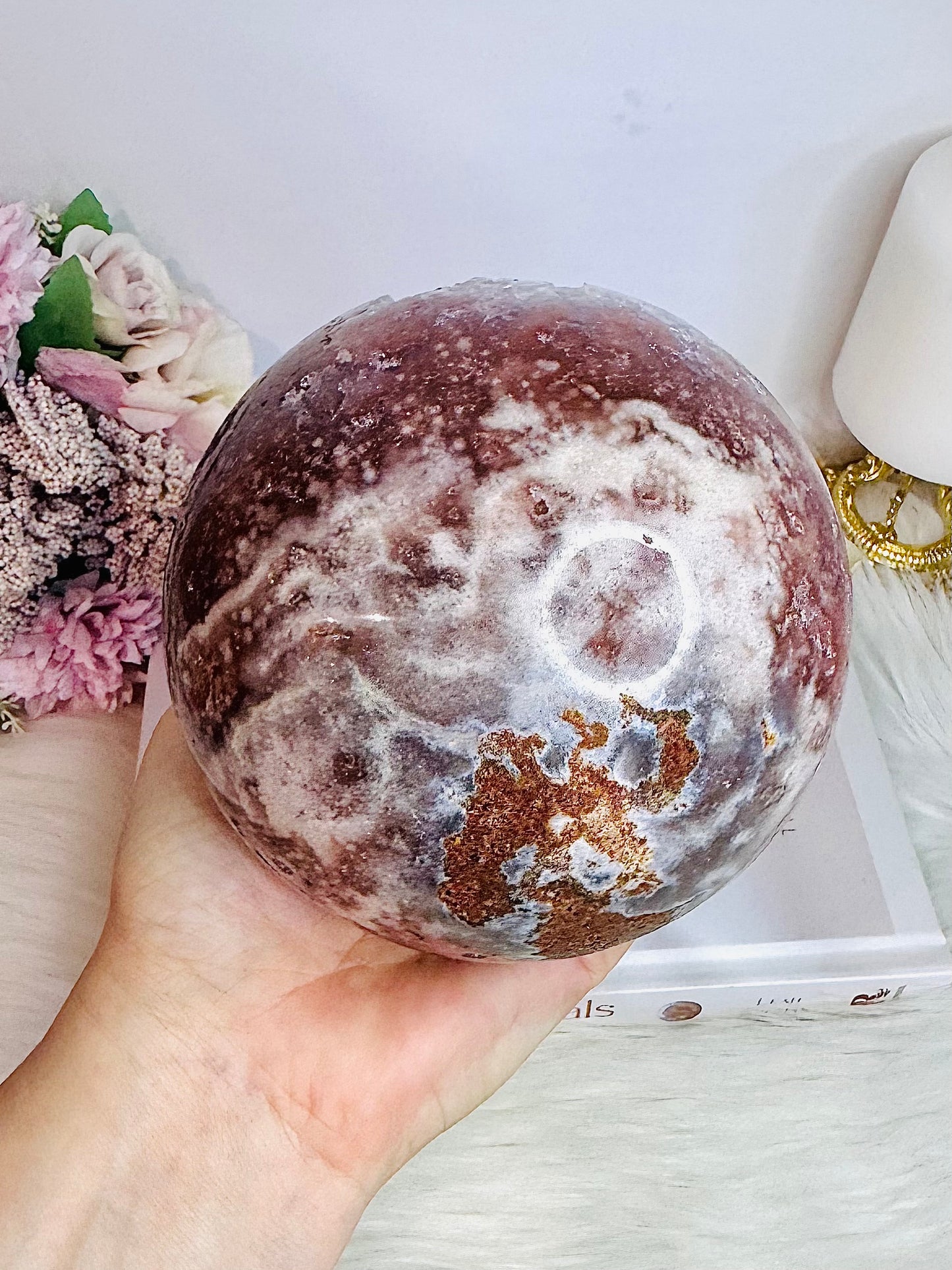 STATEMENT PIECE ~ The Most Spectacular High Grade Classy & Fabulous Huge Druzy Pink Amethyst Sphere From Brazil On Stand