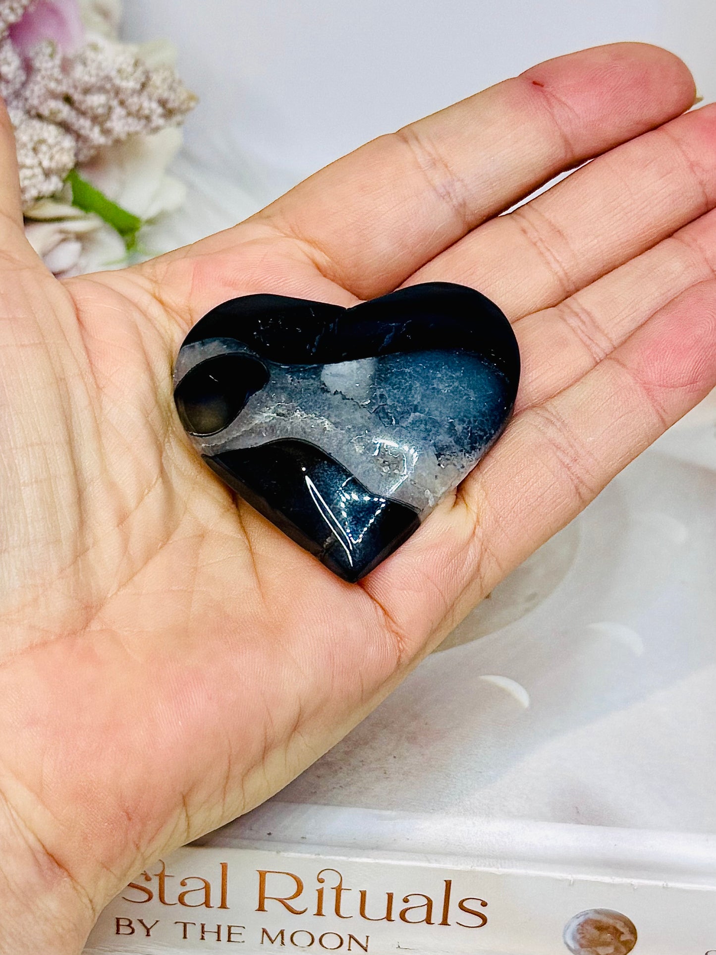 Black Agate Heart