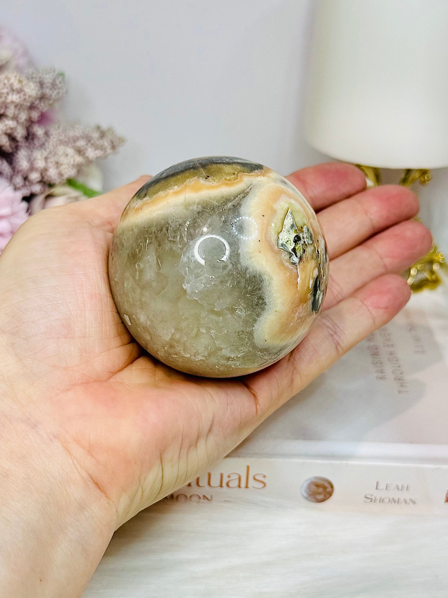 Money Agate Sphere On Stand 334g
