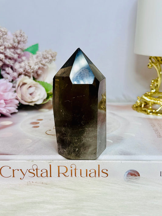 Smokey Quartz Chunky Tower 8cm ~ Discounted as chip on tip