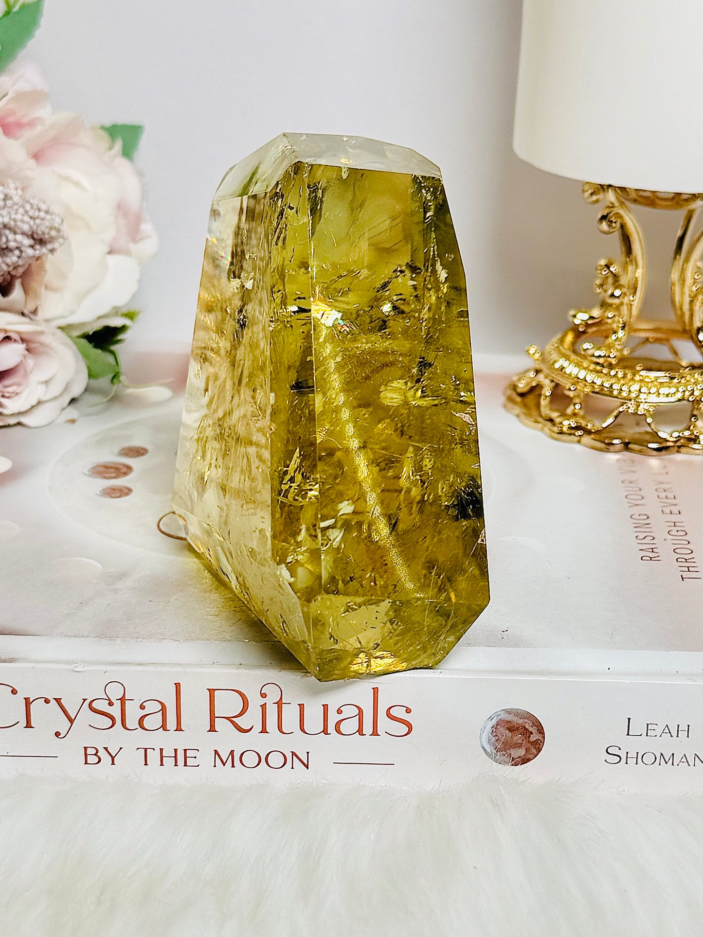 Spectacular Large 456gram 9cm Citrine Freeform with Rainbows