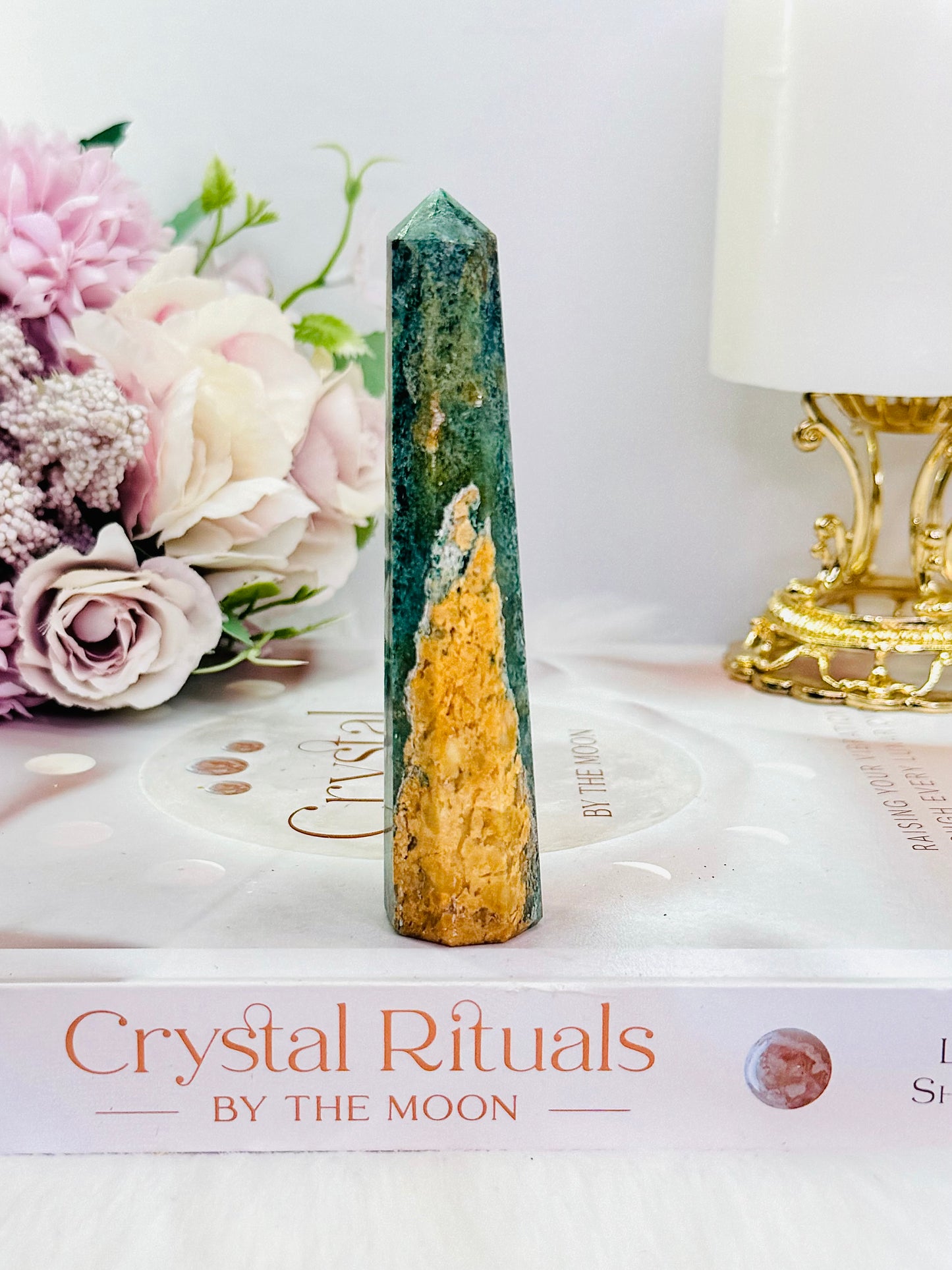 Gorgeous 10cm Green Mica Tower