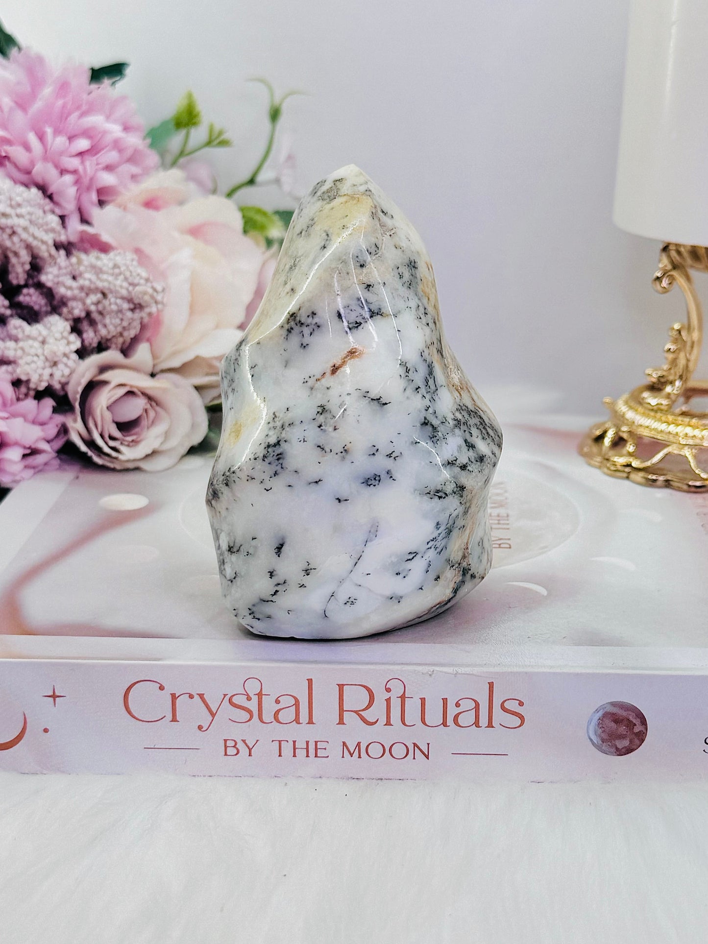 Dentrictic Opal Carved Flame 242g