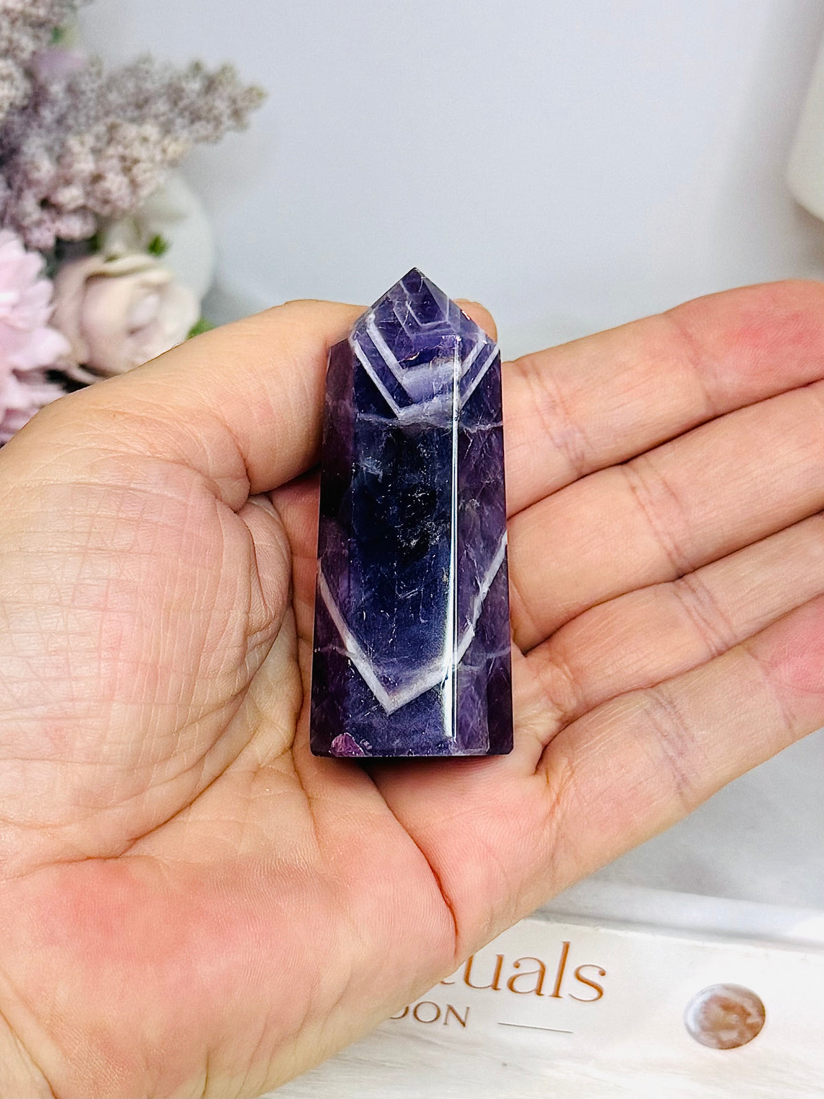 Chevron Amethyst Tower 6cm