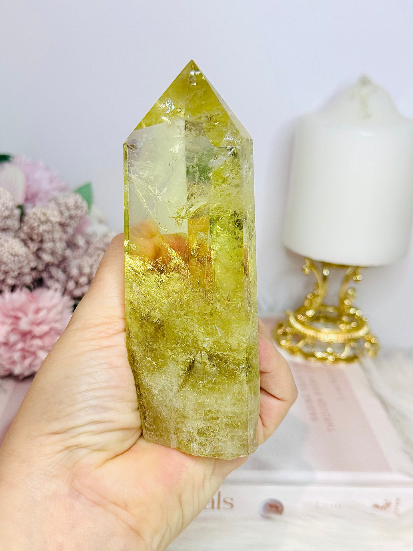 Citrine Tower 21cm Inc Stand